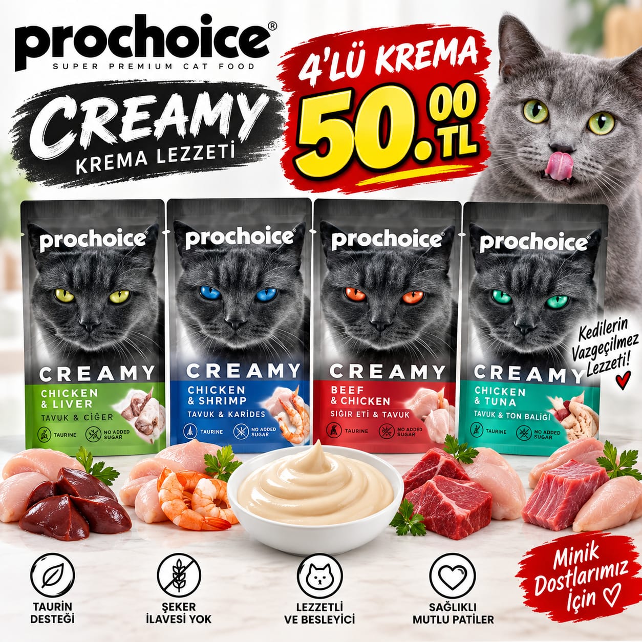 Pro Choice Creamy kedi ödülleri kampanya görseli