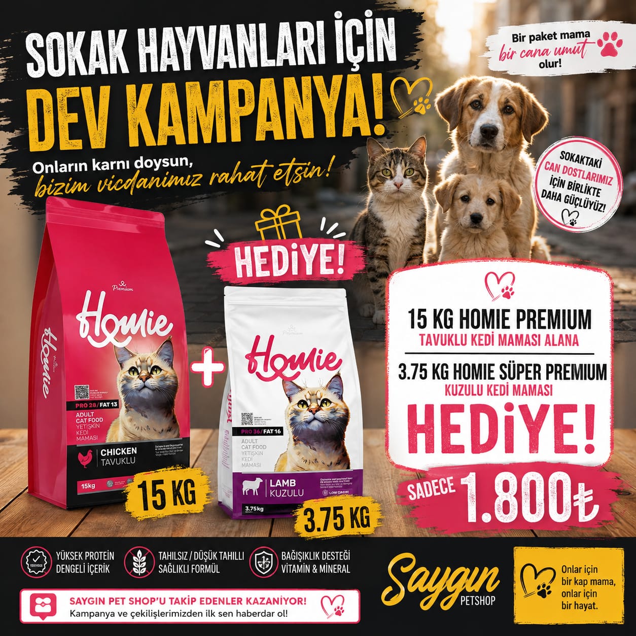 Homie köpek maması kampanya görseli