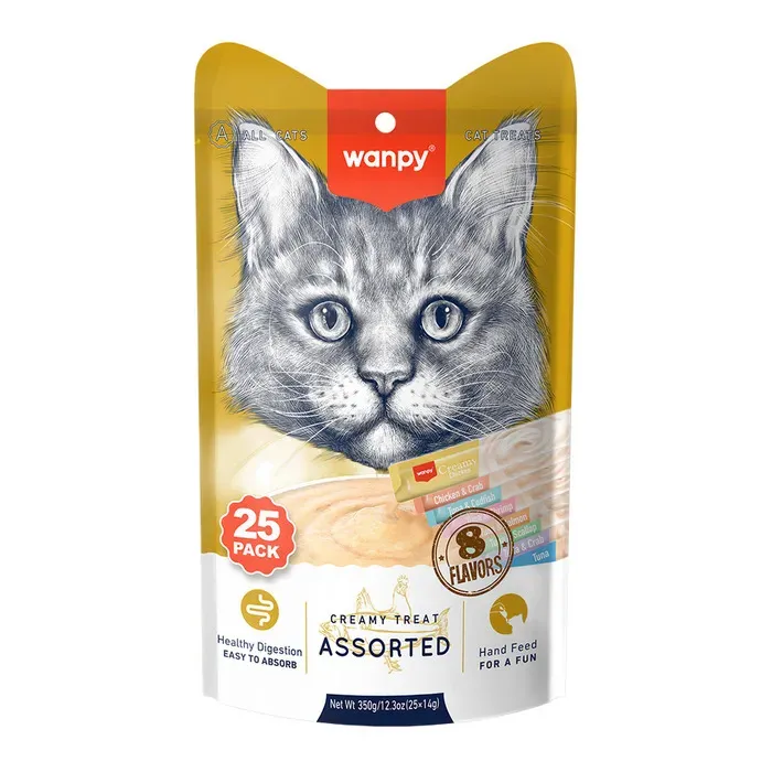 Wanpy Karışık 8 Lezzetli Krema Kedi Ödülü 25*14 gr