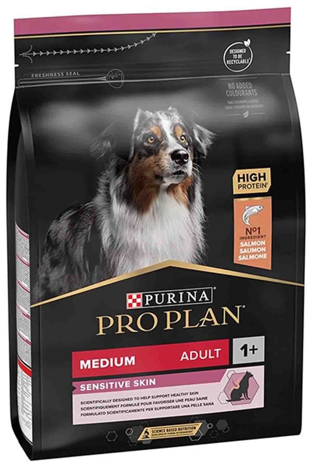 Pro Plan Medium Sensitive Skin Somonlu ve Pirinçli Orta Irk Yetişkin Köpek Maması 3kg