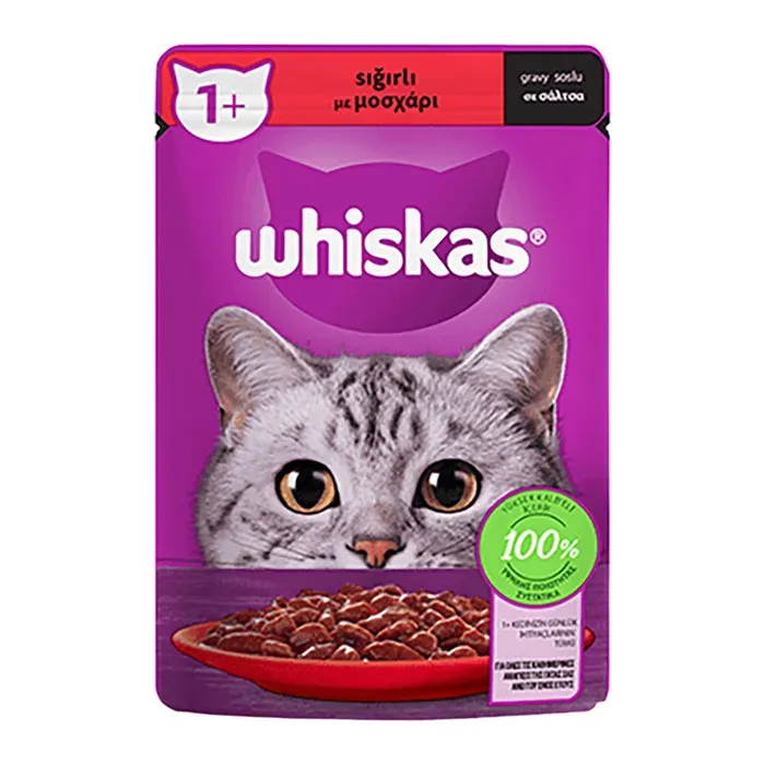 Whiskas Mama Yaş Pouch Sos İçinde Sığır Etli Yetişkin Kedi 85 Gr