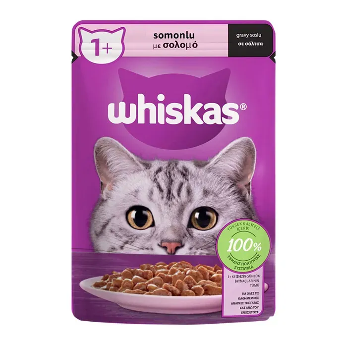 Whiskas Mama Pouch Sos İçinde Somonlu Yetişkin Kedi Yaş 85 Gr