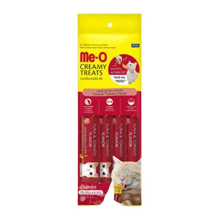 Me-O Creamy Treats Ton Balıklı Ve Domatesli Kedi Ödül Maması 4x15 Gr