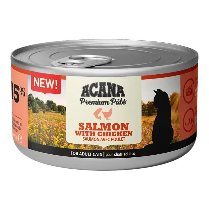 Acana Premium Pate Somon ve Tavuk Etli Yaş Ezme Yetişkin Kedi Maması 85 Gr