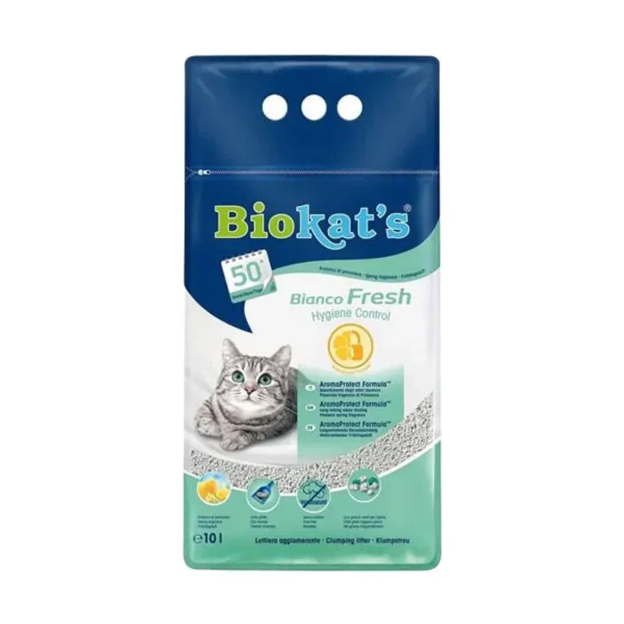 Biokat 's Micro Bianco Fresh 10 lt Kedi Kumu