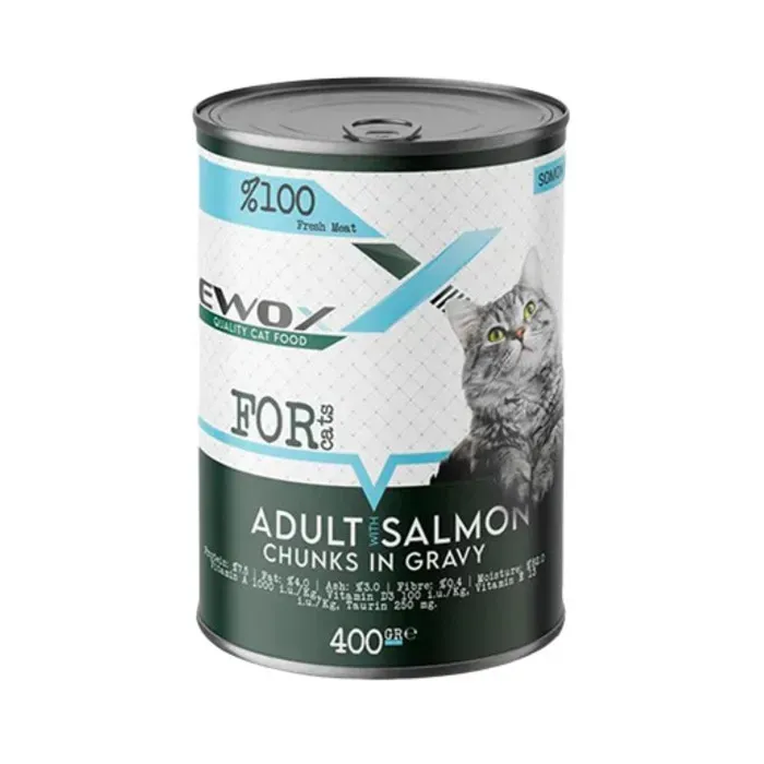 Ewox Somonlu Yetişkin Kedi Konserve Maması 400 Gr