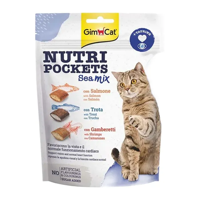 Nutri Pockets Sea Mix Somon Alabalık ve Karidesli Kedi Ödülü 150Gr