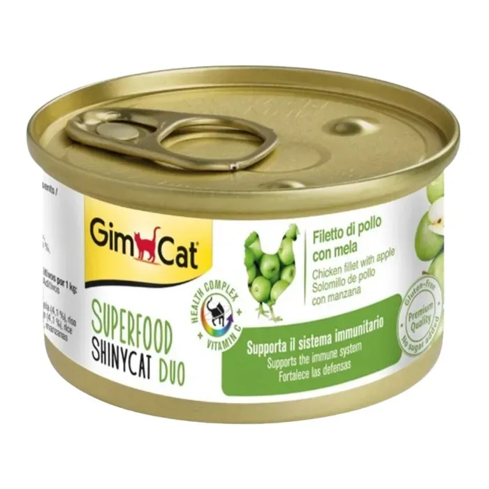 GimCat Shinycat Duo Kedi Maması Tavuklu Elmalı 70 gr