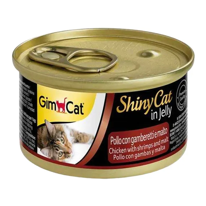 GimCat Shinycat Konserve Kedi Maması Tavuk Karides Malt 70 Gr