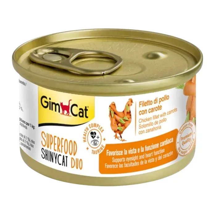 Gimcat Shinycat SF Tavuklu Havuçlu Fileto Kedi Konservesi 70 gr