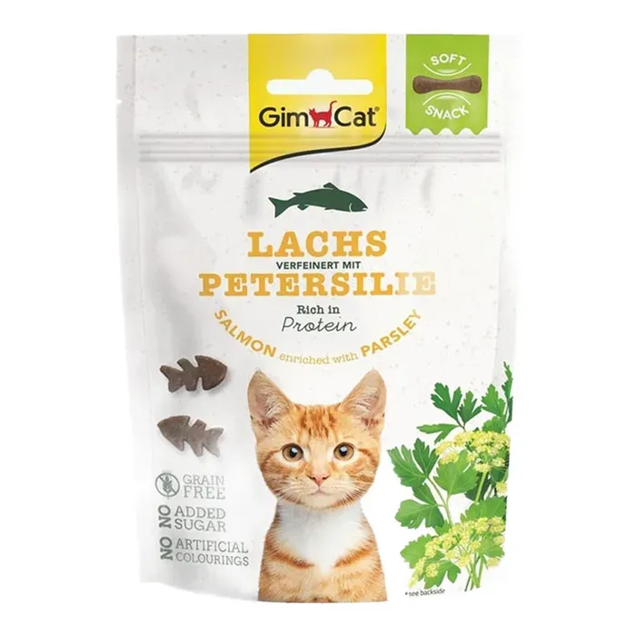 GimCat Somonlu ve Maydanozlu Tahılsız Şekersiz Yumuşak Kedi Ödül Maması 60gr