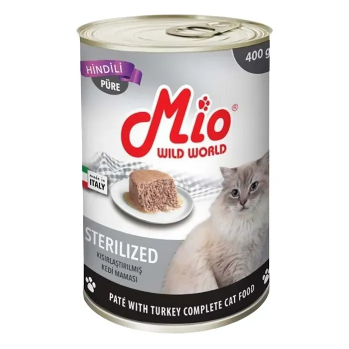 Mio Kısırlaştırılmış Sterilize Püre Hindi Etli Kedi Konserve 400 Gr