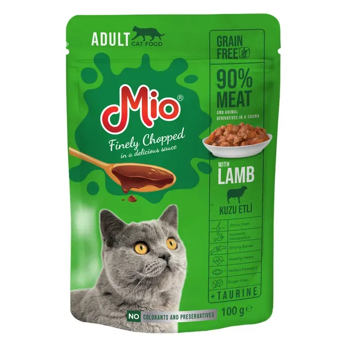 Mio Kuzu Etli Kedi Yaş Mama 100 Gr