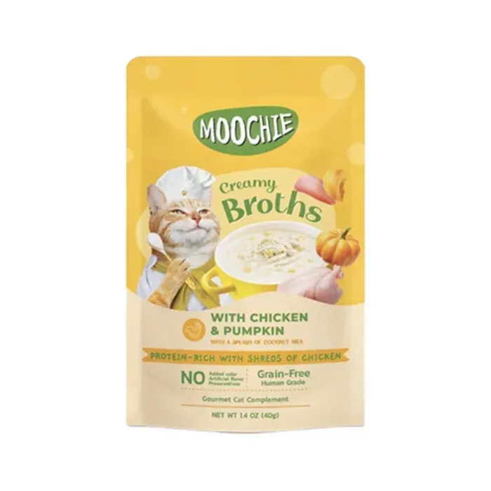 Moochie Tahılsız Parça Tavuk Etli Ve Bal Kabaklı Kedi Çorbası 40 Gr