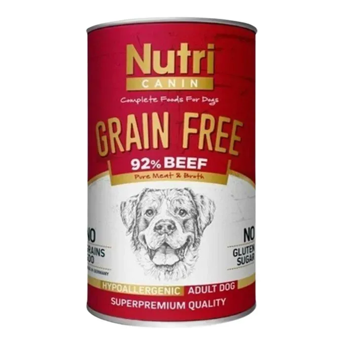 Nutri Canin %92 Sığır Etli Tahılsız Yetişkin Köpek Konservesi 400 Gr