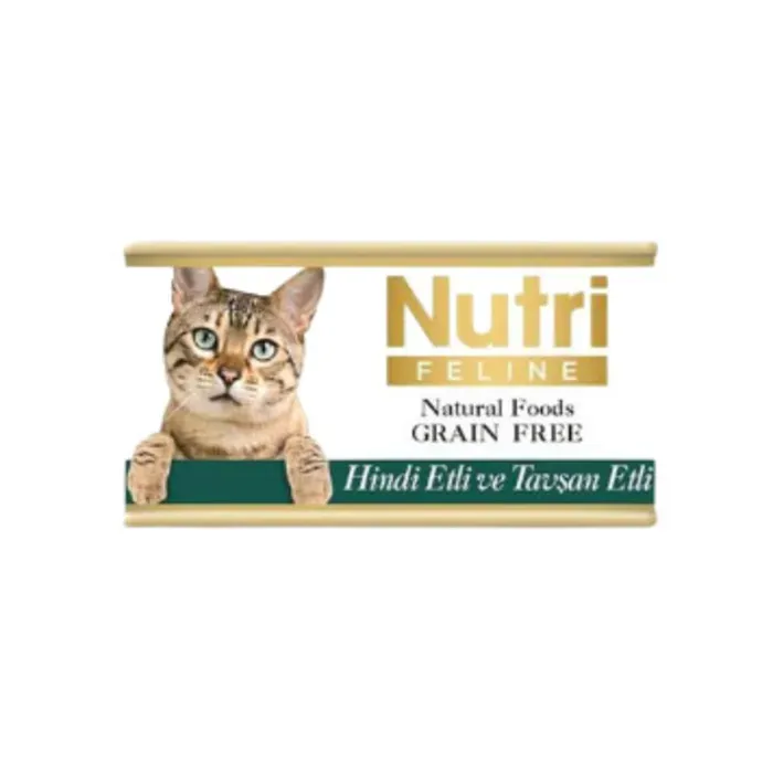 Nutri Feline Tahılsız Hindi Etli Ve Tavşan Etli Yetişkin Kedi Maması 85 Gr