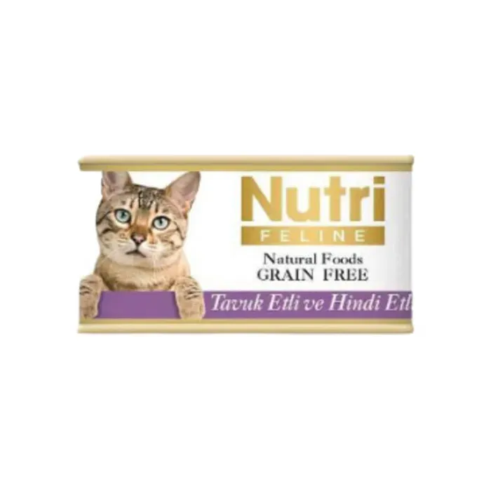 Nutri Feline Tahılsız Tavuk Etli ve Hindi Etli Yetişkin Kedi Maması 85 Gr