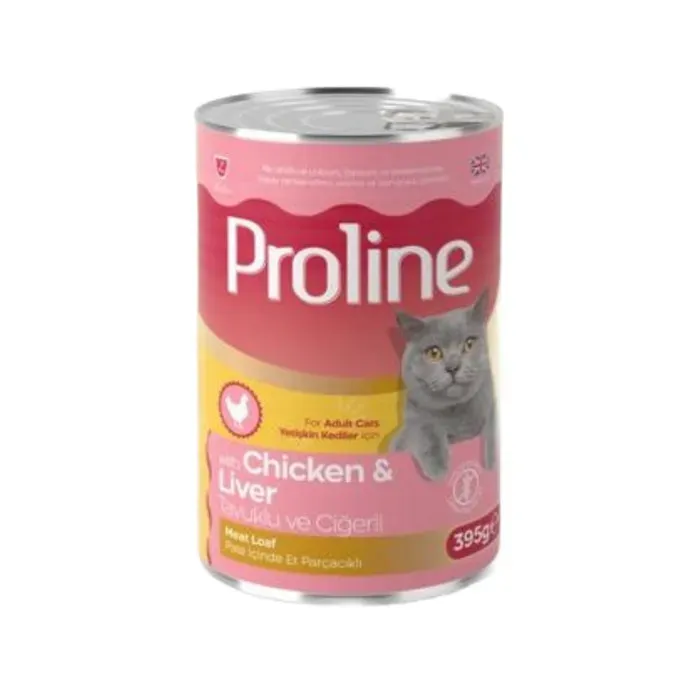 Proline Tavuklu Ve Ciğerli Pate Et Parçacıklı Konserve Yetişkin Kedi Maması 400 Gr