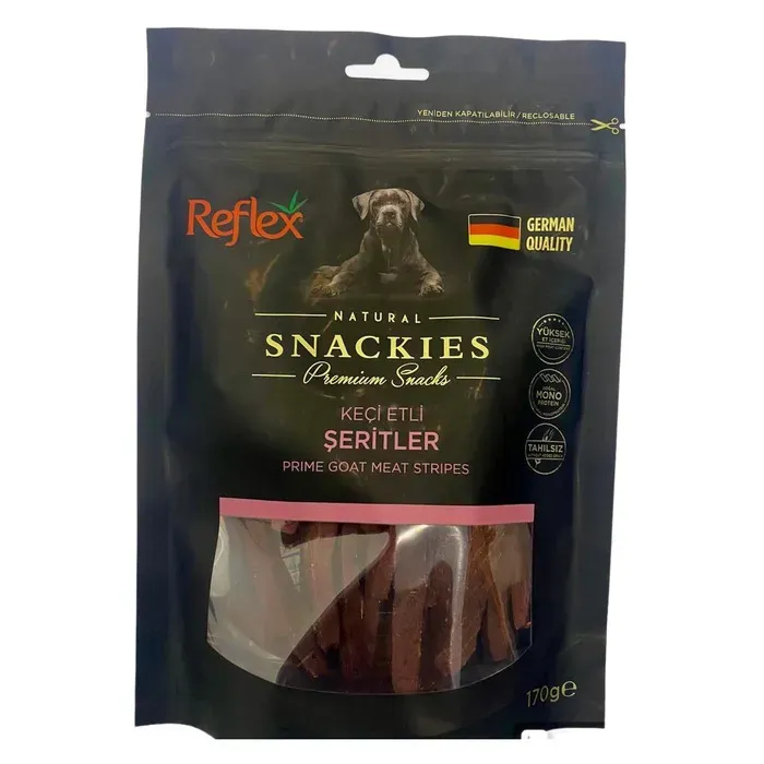 Reflex Natural Snackies Keçi Etli Şeritler 170 Gr