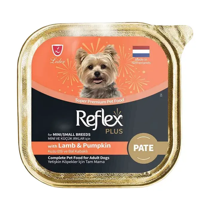 Reflex Plus Pate Kuzu Etli Balkabaklı Mini Ve Küçük Irk Yetişkin Köpek Konservesi 85gr