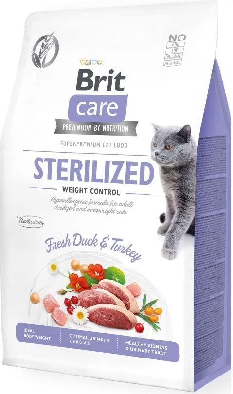 Brit Care Hipoalerjenik Sterilized Ördek Ve Hindili Tahılsız Kısırlaştırımış Kedi Maması