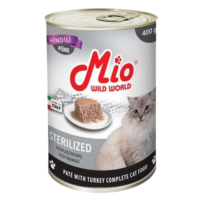 Kısırlaştırılmış Sterilize Püre Hindi Etli Kedi Konserve 400 Gr
