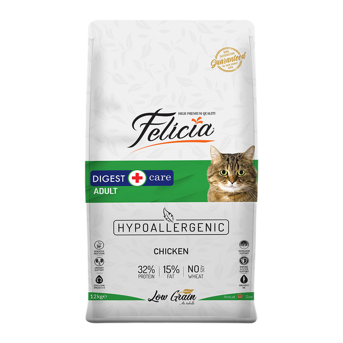 Yetişkin Tavuklu Az Tahıllı HypoAllergenic Kedi Maması 12 kg