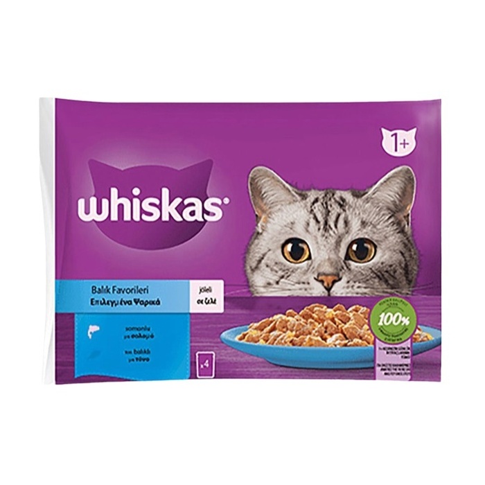 Pouch Jöle İçinde Somonlu Ve Ton Balıklı Yetişkin Kedi Konservesi 4x85 Gr