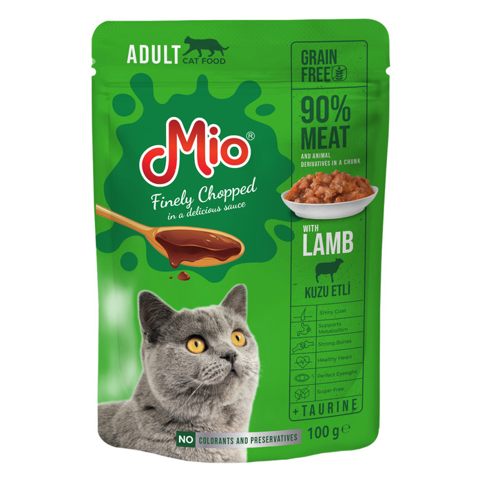 Kuzu Etli Kedi Yaş Mama 100 Gr