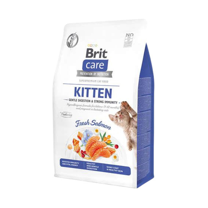 Brit Care Gentle Digestion & Strong Immunity Tahılsız Somonlu Yavru Kedi Maması 2kg