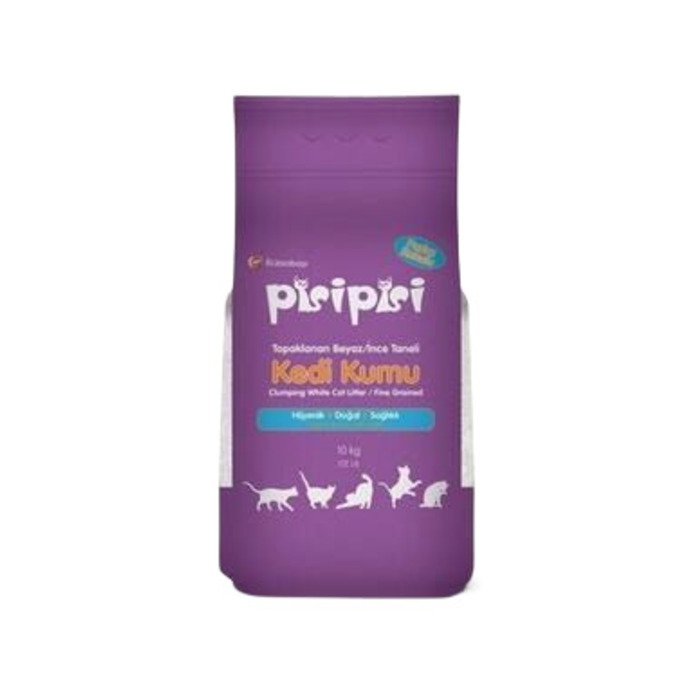 Pisi Pisi Pudralı Topaklanan Bentonit Kedi Kumu Ince 10 Kg