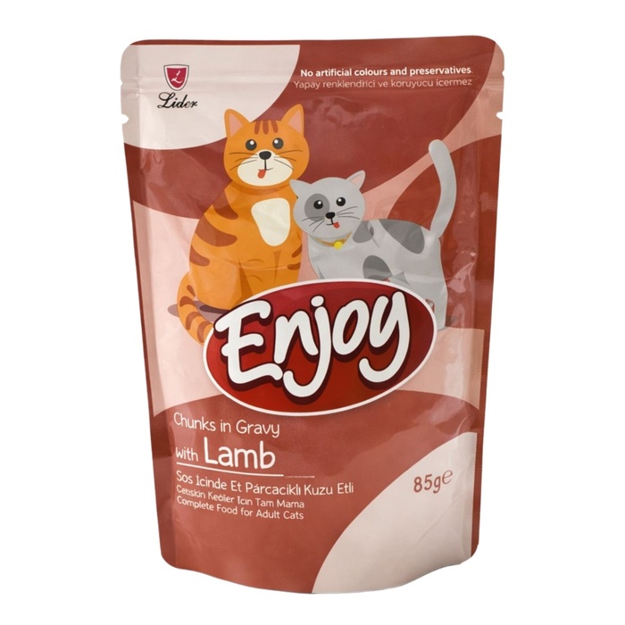 Pouch Sos İçinde Et Parçacacıklı Kuzu Etli Yetişkin Kedi Maması 85 Gr