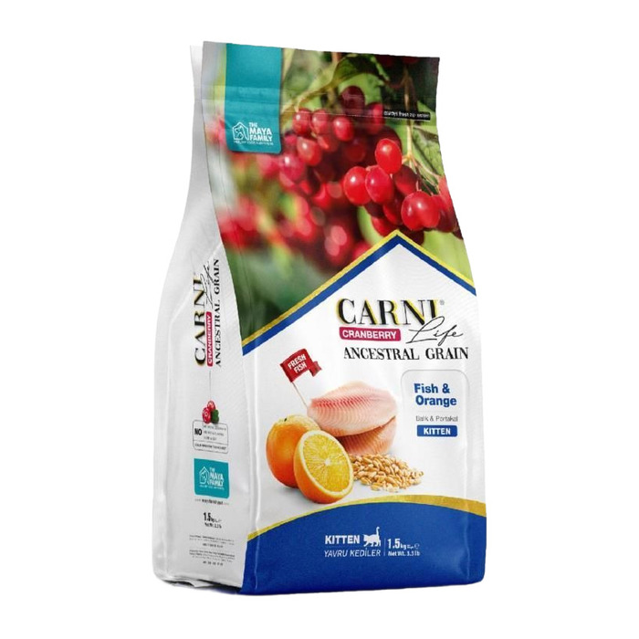 Kızılcık Balıklı Ve Portakallı Yavru Kedi Maması 1.5 Kg