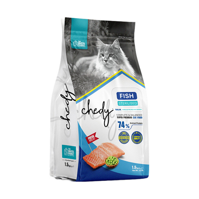 Chedy Balıklı Kısırlaştırılmış Kedi Maması 1.5 Kg