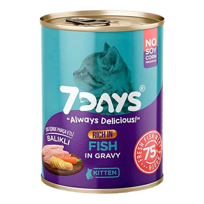 7 Days Taze Balık Etli Yavru Kedi Konservesi 415 G