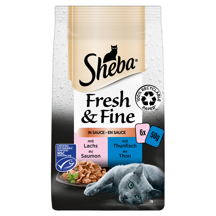 Fresh & Fine Yaş Somon Ve Ton Balıklı Mama 6x50 Gr