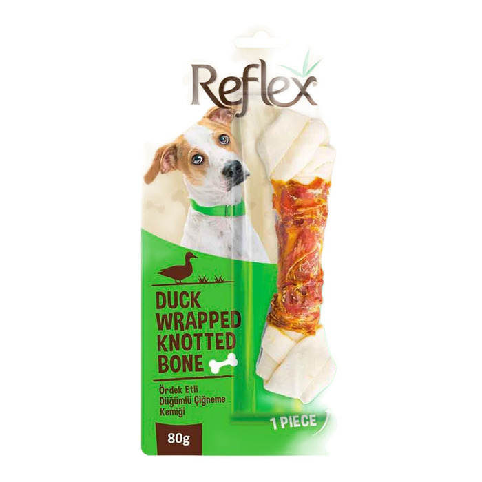 Duck Wrapped Knotted Bone Ördek Etli Düğümlü Çiğneme Kemiği 80 gr