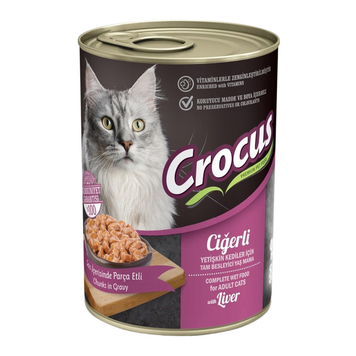 Crocus Yetişkin Kedi Ciğerli Yaş Mama 400Gr