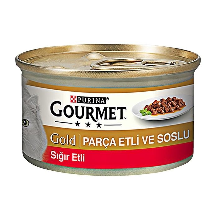 Gold Parça Sığır Etli Soslu Konserve Kedi Maması 85 Gr