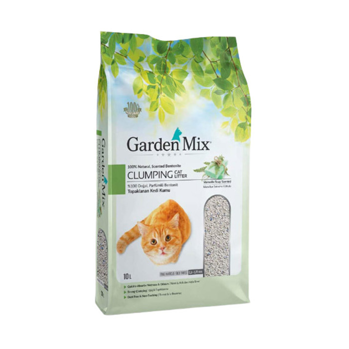 Garden Mix İnce Taneli Bentonit Topaklanan Marsilya Sabunlu Kedi Kumu (10 L)