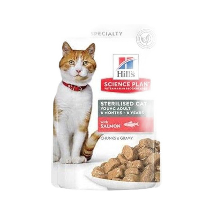 Hills Kısırlaştırılmış Somonlu Yaş Kedi Maması 85 gr