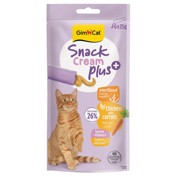 Snack Cream Plus Tavuk Ve Havuçlu Kısırlaştırılmış Kedi Ödül Maması 6x15 Gr