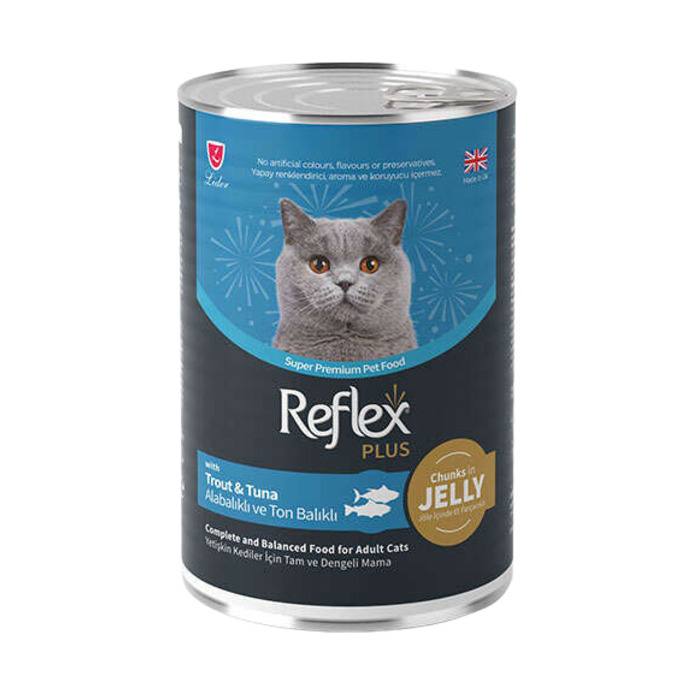 Jöle İçinde Parçacıklı Alabalık Ve Ton Balıklı Yetişkin Kedi Konservesi 400 Gr