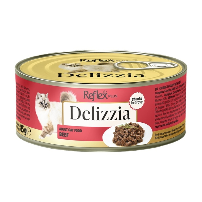 Delizzia Sos İçinde Parça Dana Etli Yetişkin Kedi Maması 85 Gr