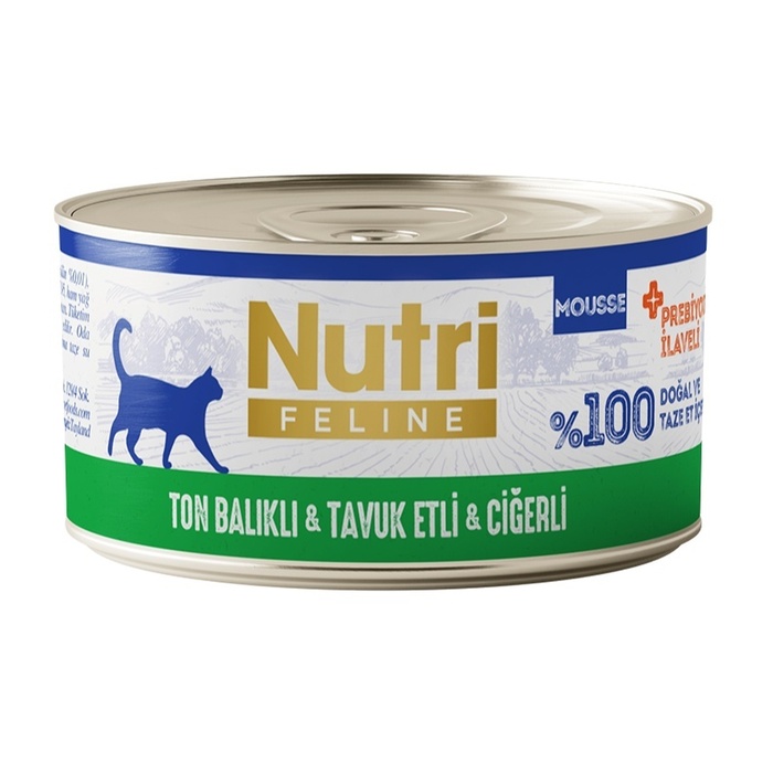 Ton Balıklı Tavuk Etli Ve Ciğerli Tahılsız Konserve Yetişkin Kedi Maması 70 Gr