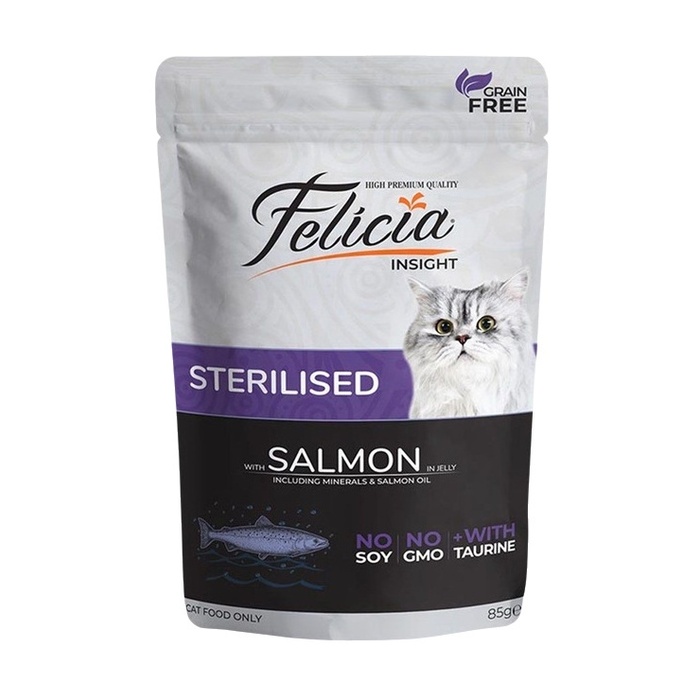 Tahılsız Somon Balıklı Kısırlaştırılmış Kedi Yaş Maması 85 Gr