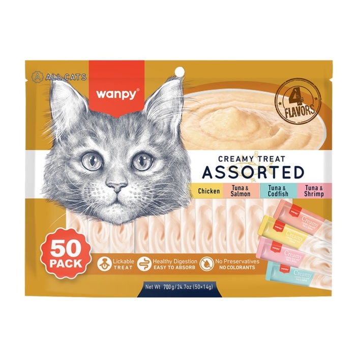 Karışık 4 Lezzetli Krema Kedi Ödülü 50x14 Gr