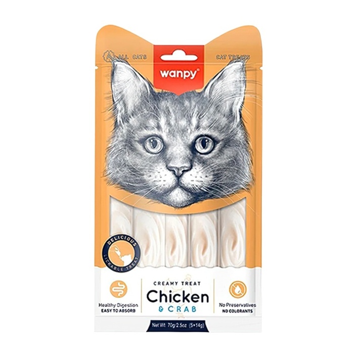 Bağışık Güçlendirici Tavuk Etli Ve Yengeçli Sıvı Kedi Ödül Maması 5x14 Gr