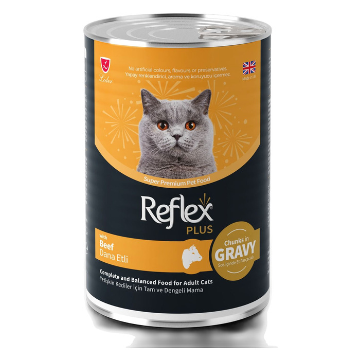 Sos İçinde Parçacıklı Dana Etli Yetişkin Kedi Konservesi 400 Gr