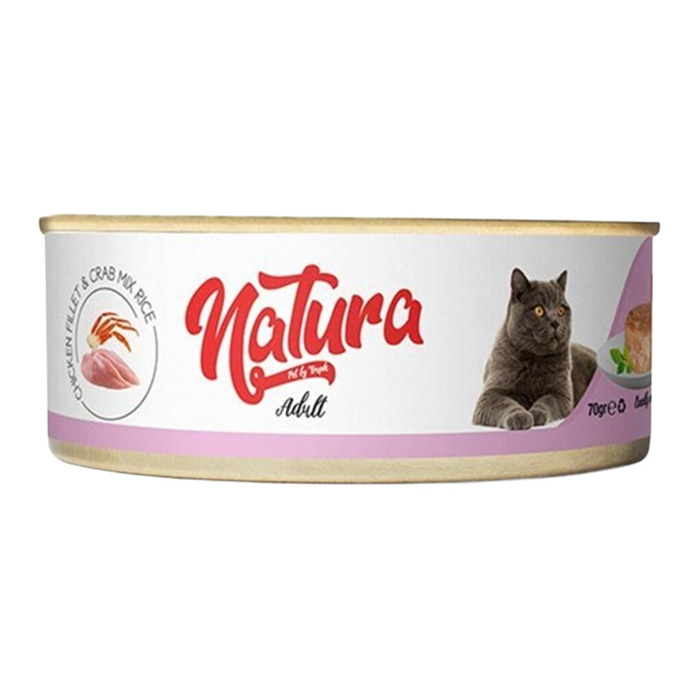 Natura Adult Tahılsız Tavuk Fileto Ve Yengeçli Yetişkin Kedi Konservesi 70 Gr